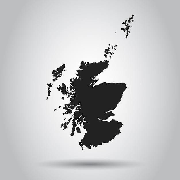 Vector mapa vectorial de escocia icono negro sobre fondo blanco