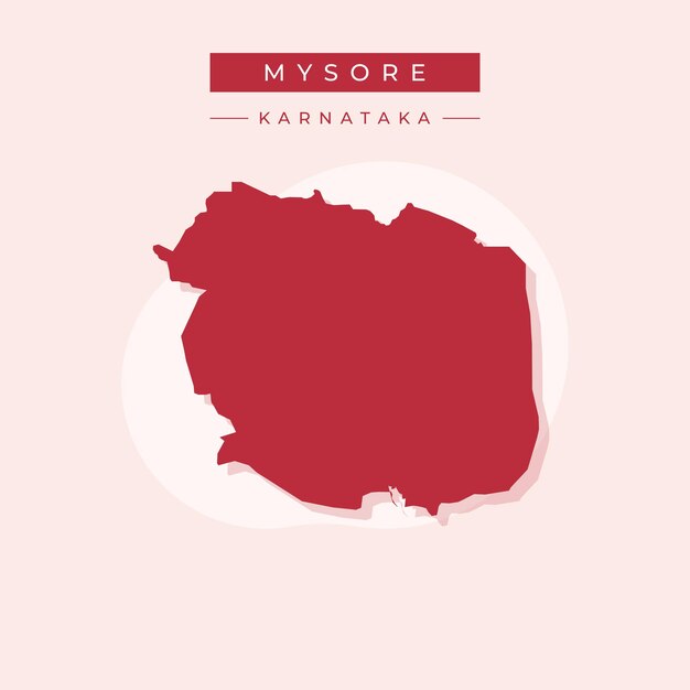 Vector mapa vectorial de la ilustración de mysore