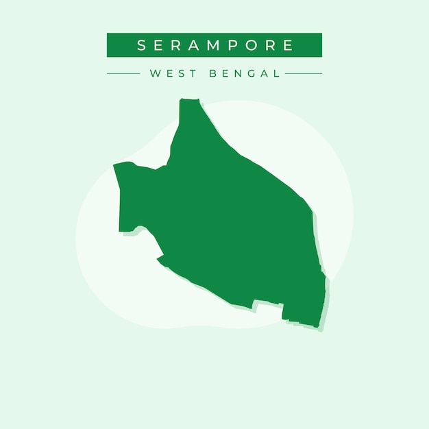 Vector mapa vectorial de la ilustración de serampore