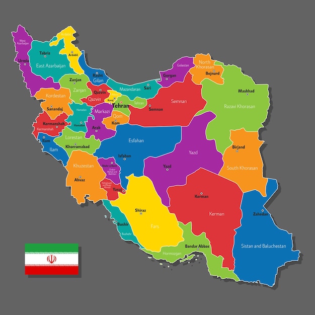 Mapa vectorial de Irán