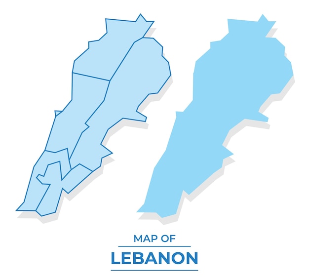 El mapa vectorial del Líbano establece una simple ilustración de estilo plano y contorno