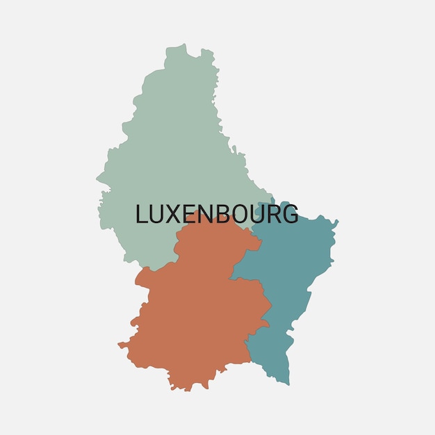 Mapa vectorial de Luxemburgo con divisiones administrativas
