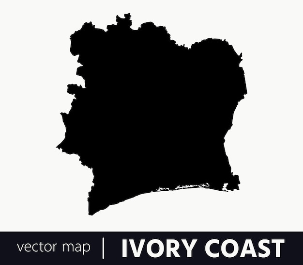 Mapa vectorial muy detallado de Costa de Marfil