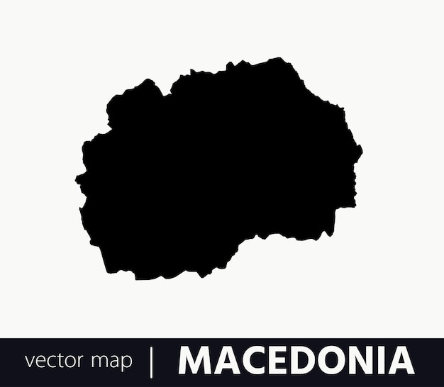 Mapa vectorial muy detallado de Macedonia del Norte