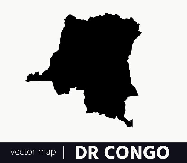 Mapa vectorial muy detallado de la República Democrática del Congo