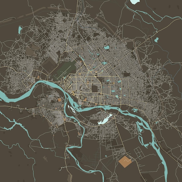 Vector mapa vectorial de n'djamena chad