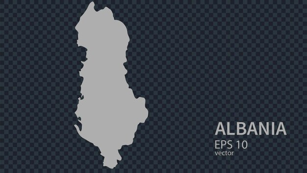 Mapa vectorial plano de Albania con fronteras aisladas en el estilo plano de fondo
