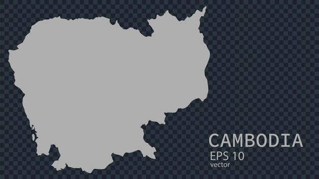Mapa vectorial plano de Camboya con fronteras aisladas en el estilo plano de fondo