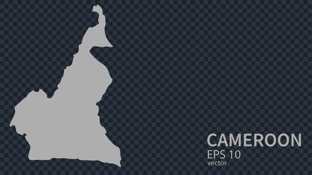 Mapa vectorial plano de Camerún con fronteras aisladas en estilo plano de fondo