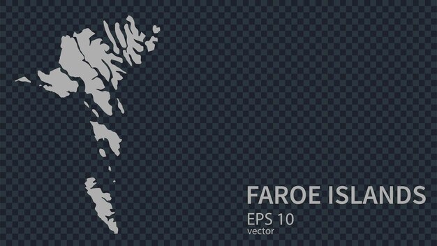 Mapa vectorial plano de las Islas Feroe con fronteras aisladas en el fondo de estilo plano