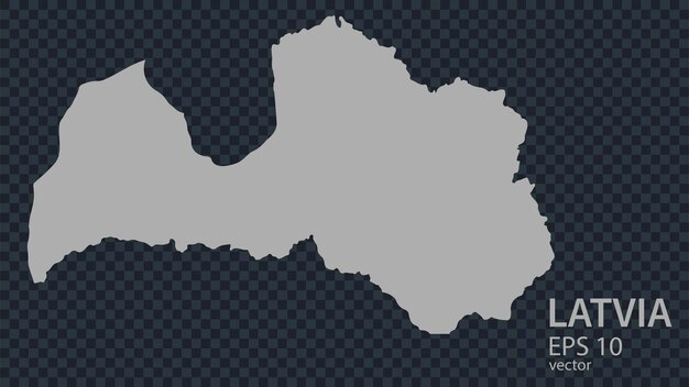 Mapa vectorial plano de Letonia con fronteras aisladas en estilo plano de fondo