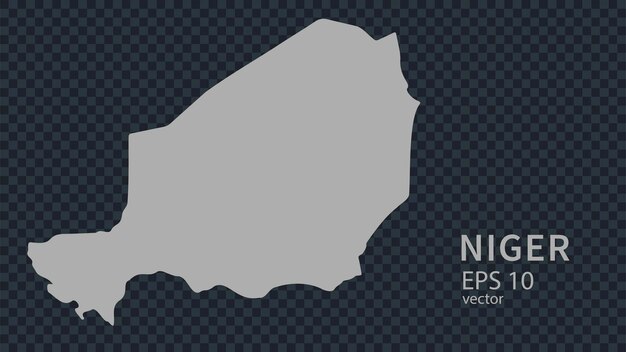 Mapa vectorial plano de Níger con fronteras aisladas en estilo plano de fondo