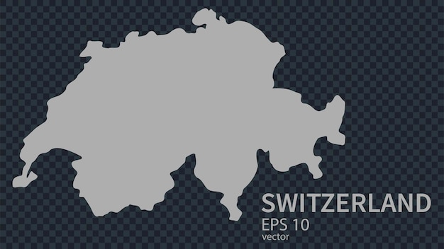 Mapa vectorial plano de Suiza con fronteras aisladas en estilo plano de fondo