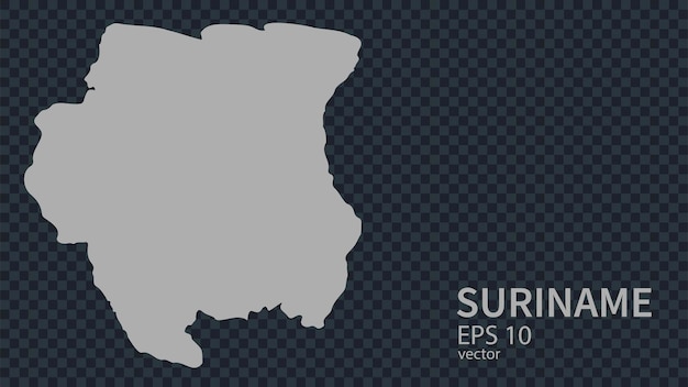 Mapa vectorial plano de Surinam con fronteras aisladas en estilo plano de fondo