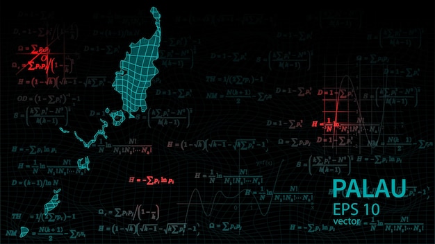 Mapa vectorial tecnológico de la conexión de Palau sitio web moderno futurista fondo o página de portada