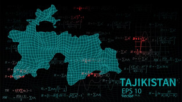 Mapa vectorial tecnológico de la conexión de Tayikistán sitio web moderno futurista fondo o página de portada