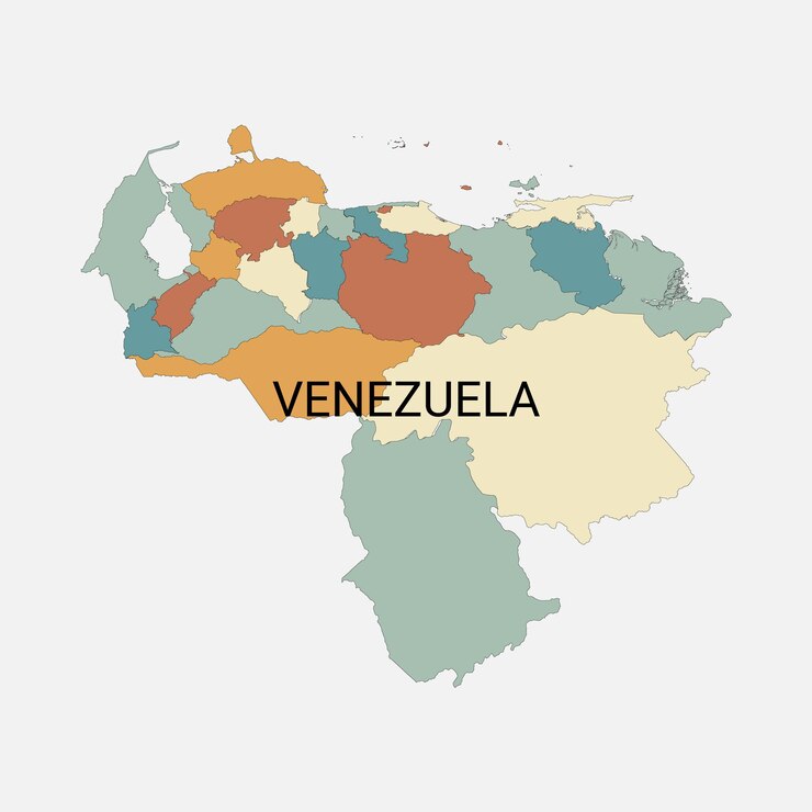 Mapa vectorial de Venezuela con divisiones administrativas