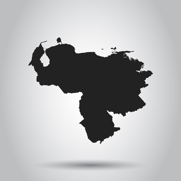 Mapa vectorial de Venezuela Icono negro sobre fondo blanco