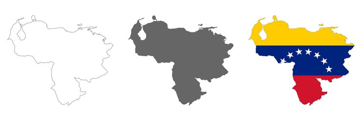Mapa de Venezuela muy detallado con bordes aislados en el fondo