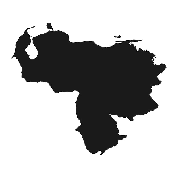 Mapa de Venezuela muy detallado con bordes aislados en el fondo