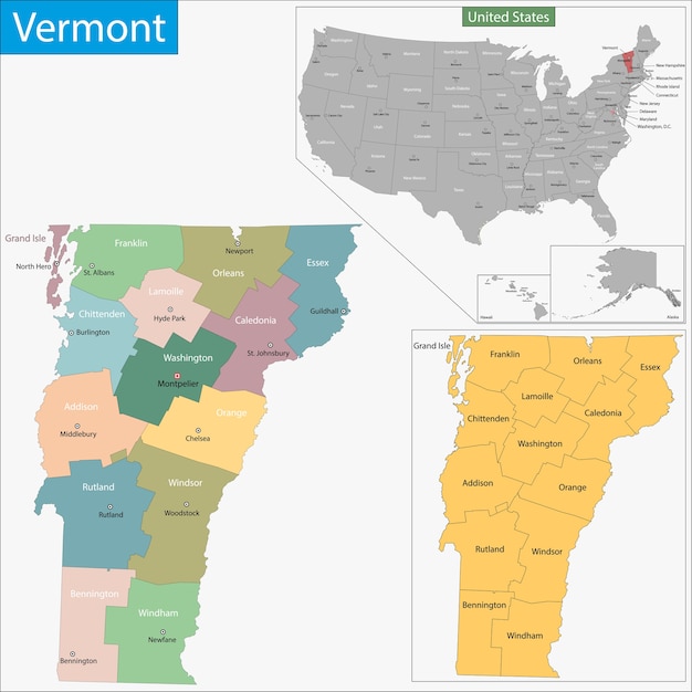 Mapa de Vermont