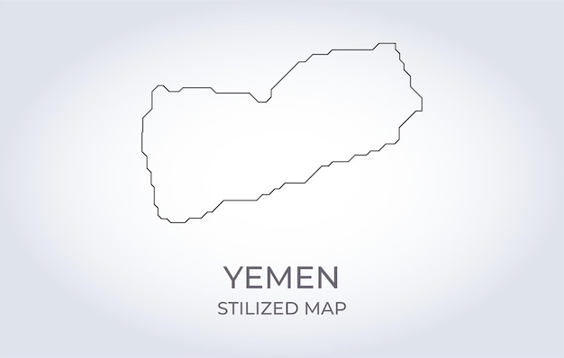 Vector mapa de yemen en un estilo minimalista estilizado