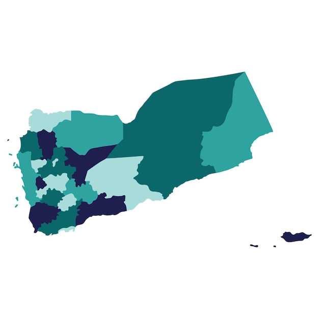 Mapa de Yemen Mapa de Yemen en las provincias administrativas en multicolor