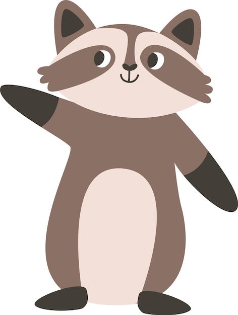 El mapache apunta a los animales.