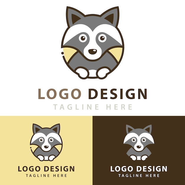 Mapache diseño de logotipo