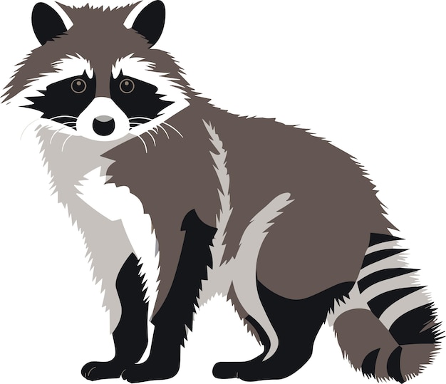 Mapache, lindo, caricatura, animal, icono, aislado, vector, ilustración