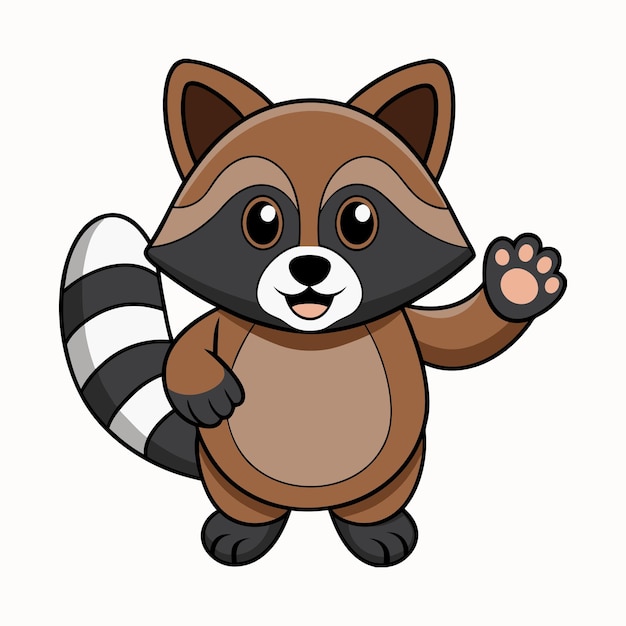 El mapaches alcanza el vector Kawaii