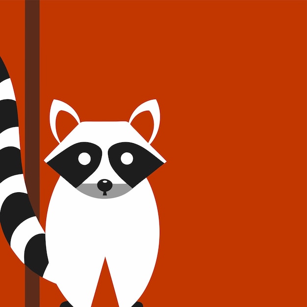 un mapaches que está al lado de un poste