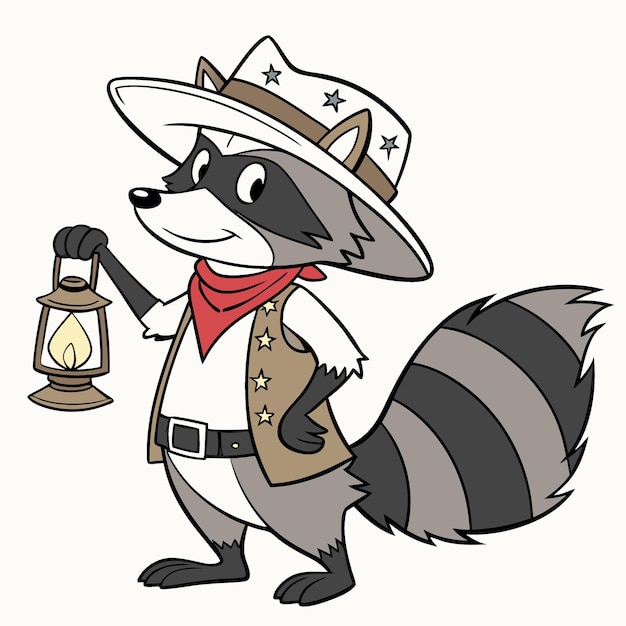 El mapaches vaquero con la linterna