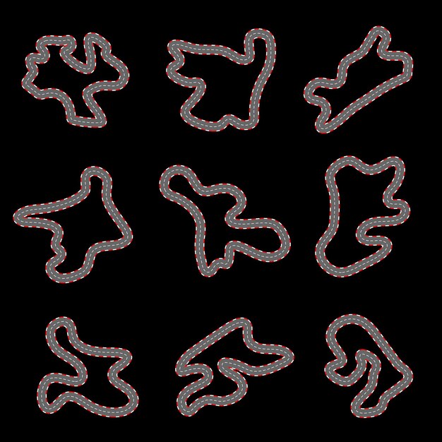 Vector mapas de pistas de carreras hechos a medida
