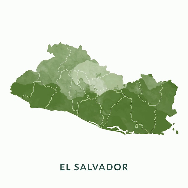Mapas de El Salvador estilo acuarela vector ilustración