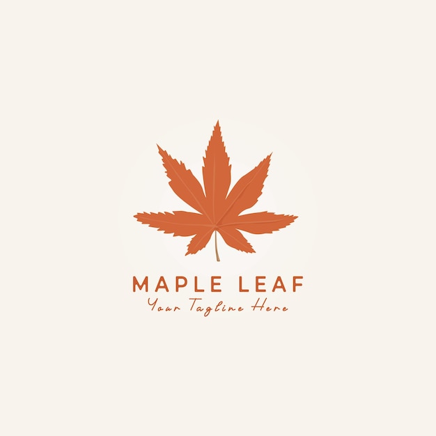 Vector maple leaf logo ilustración vector naturaleza diseño orgánico verde simple