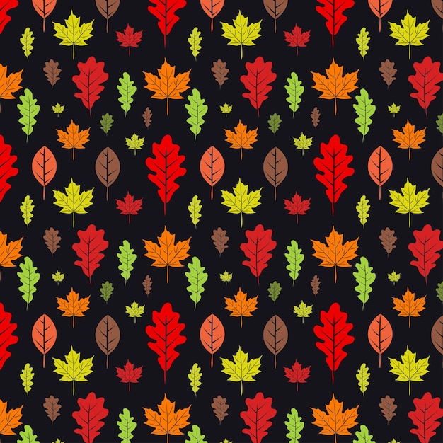 Maple y roble hojas de otoño patrón sin costuras hermoso ornamento floral