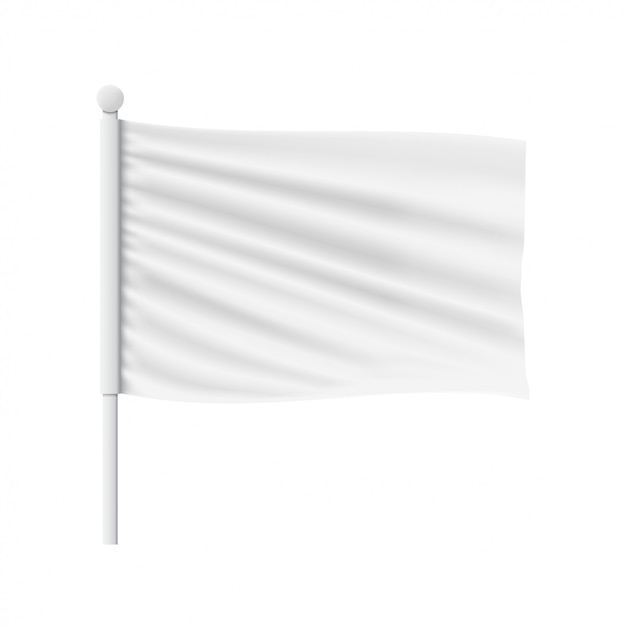 Maqueta de bandera ondulada blanca