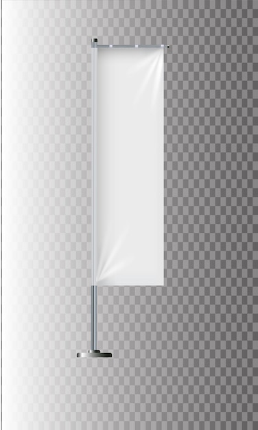 Maqueta de bandera. Plantillas de bandera de banner. Conjunto de banderas de publicidad vectorial. Banderas verticales en blanco y negro. Ilustración vectorial realista.