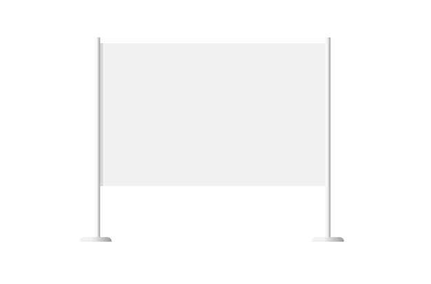 Maqueta de banner de tablero de soporte panel de señalización blanco horizontal cartel de cartelera en blanco vacío