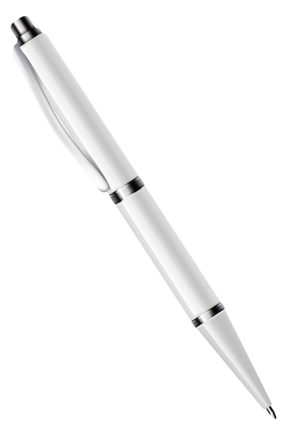 Maqueta de bolígrafo en blanco Accesorio de marca de metal plateado