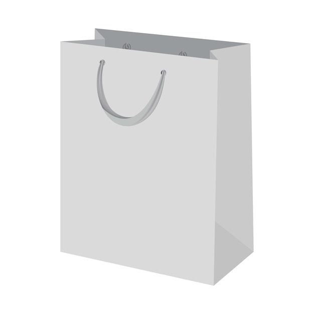 Maqueta de bolsa de compras Ilustración realista de maqueta de vector de bolsa de compras para diseño web aislado sobre fondo blanco