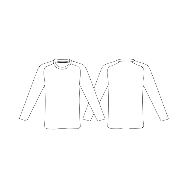 Maqueta de camisa larga unisex raglan