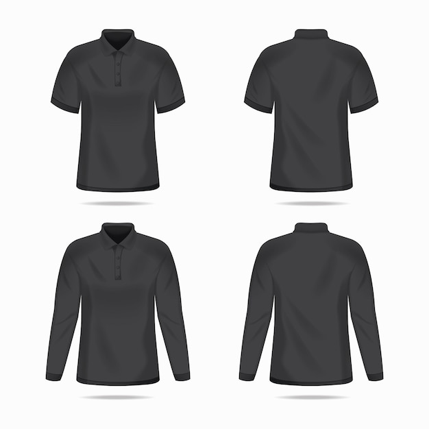 Maqueta de camisa polo negra