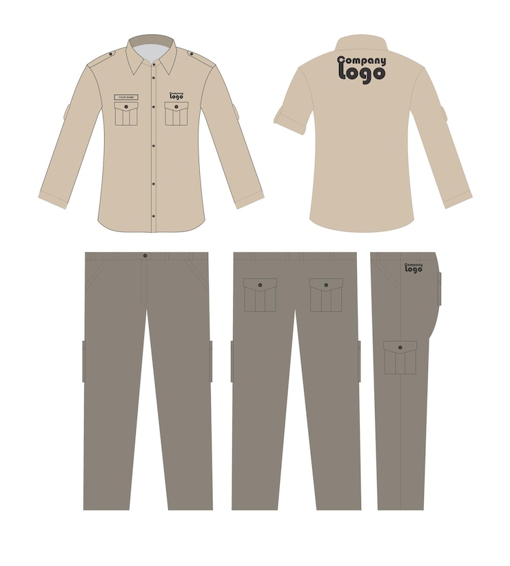 Vector maqueta de camisa de trabajo con el logo de referencia en ella