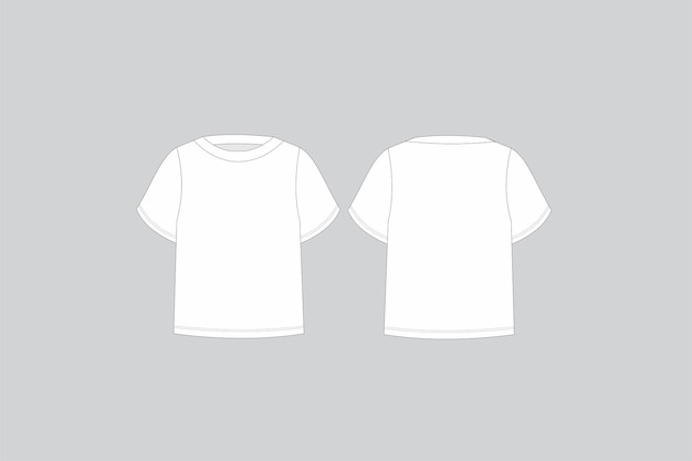 Maqueta de camiseta blanca para niños T camiseta para niños Vector de camisa