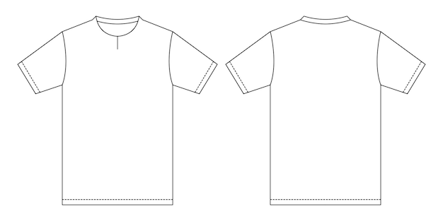 Maqueta de camiseta con contornos aislados de fondo deportivo ropa plantilla kit de tee