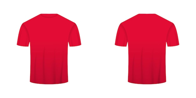 Vector maqueta de camiseta con mangas cortas aisladas en un fondo monocromático
