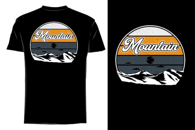 Vector maqueta camiseta silueta clásico montaña retro vintage