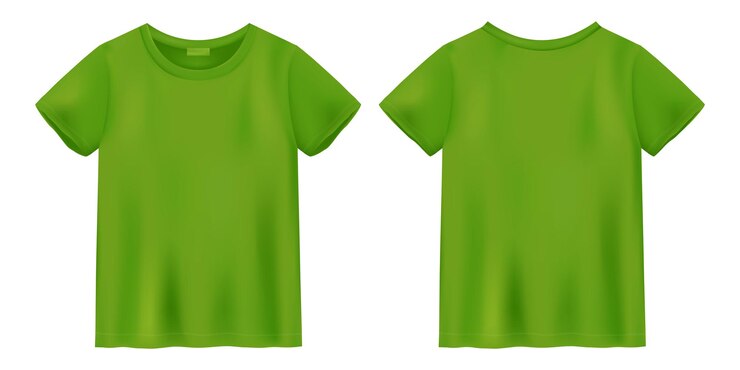 Maqueta de camiseta verde claro unisex. Plantilla de diseño de camiseta. Camiseta de manga corta.